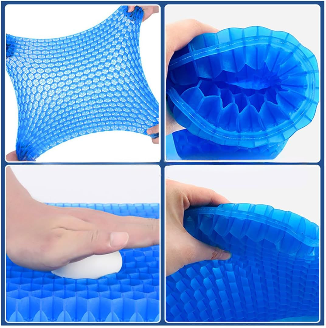 Gel Seat Cushion Double Thickness Honeycomb Design, Orthopaedic Cushion for Sciatica Tailbone Coccyx Pain Relief and Support, for Office Chair Wheelchair Car Seat Eggchair (42X37 Cm)