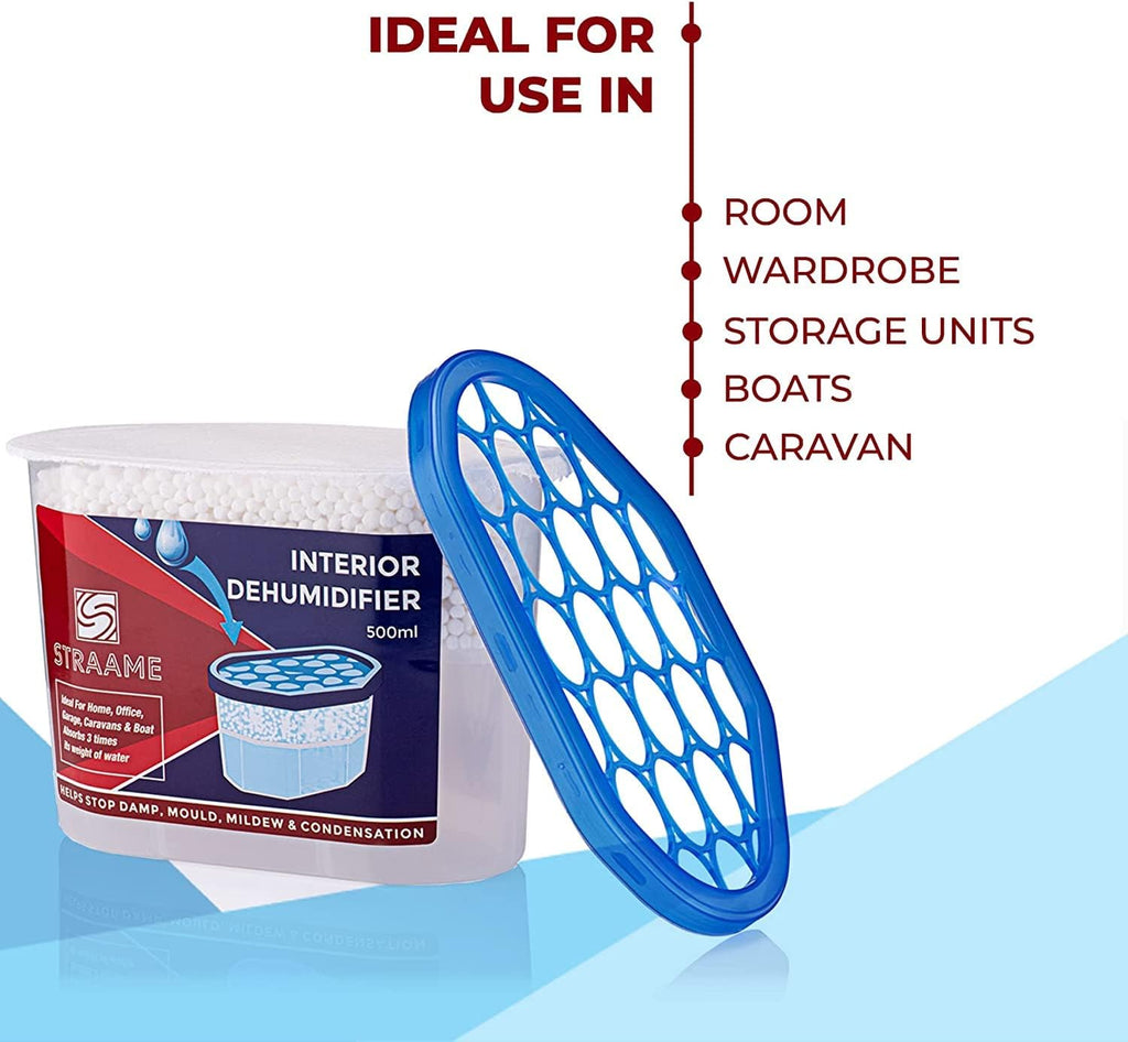 Home | Interior Dehumidifier | Helps Prevent Damp, Mildew, Mould and Condensation | Long Lasting | Hydrophilic Crystals | Ideal for Any Room | (Interior, 5)