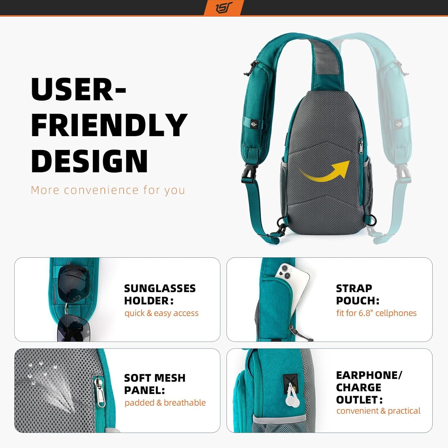 Sling Bag RFID Crossbody Sling Backpack Cross Body Shoulder Bag Travel Hiking Daypack for Women Men