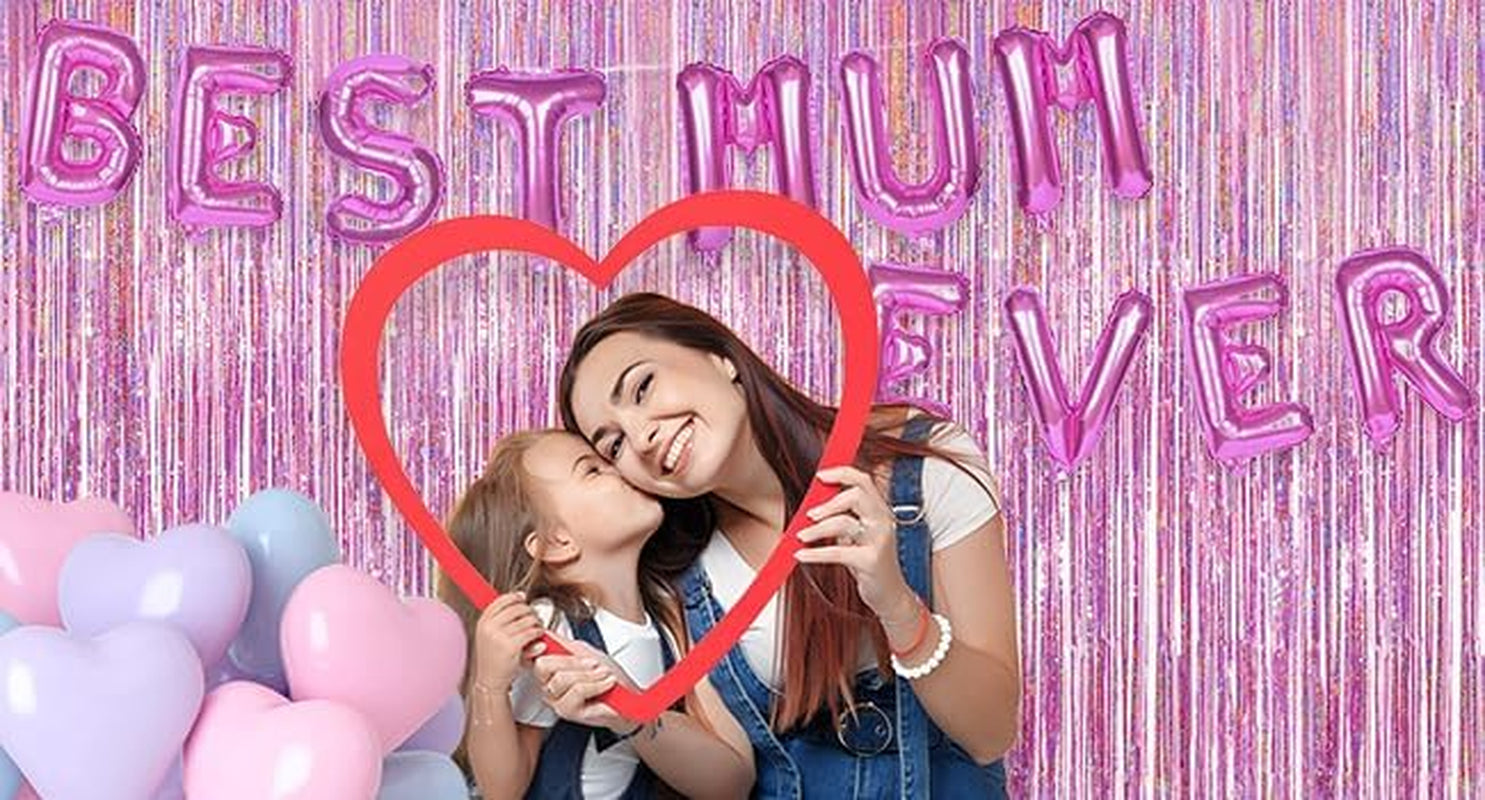 Pink Foil Fringe Curtain Backdrop, Sparkle Tinsel Metallic Curtains for Girls Birthday Party Wedding Photo Backdrop Christmas Hen Disco Party Decorations (2Pack, 1X2.5M)