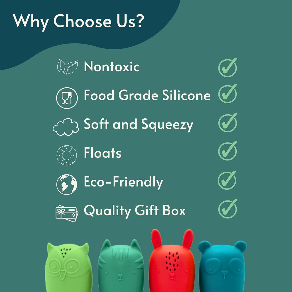 Silicone Bath Toys, Bath Toys for Infants 6-12 Months, Eco-Friendly Non Toxic Baby Bath Toys, Bathtub Toys for Toddlers 1-3, by