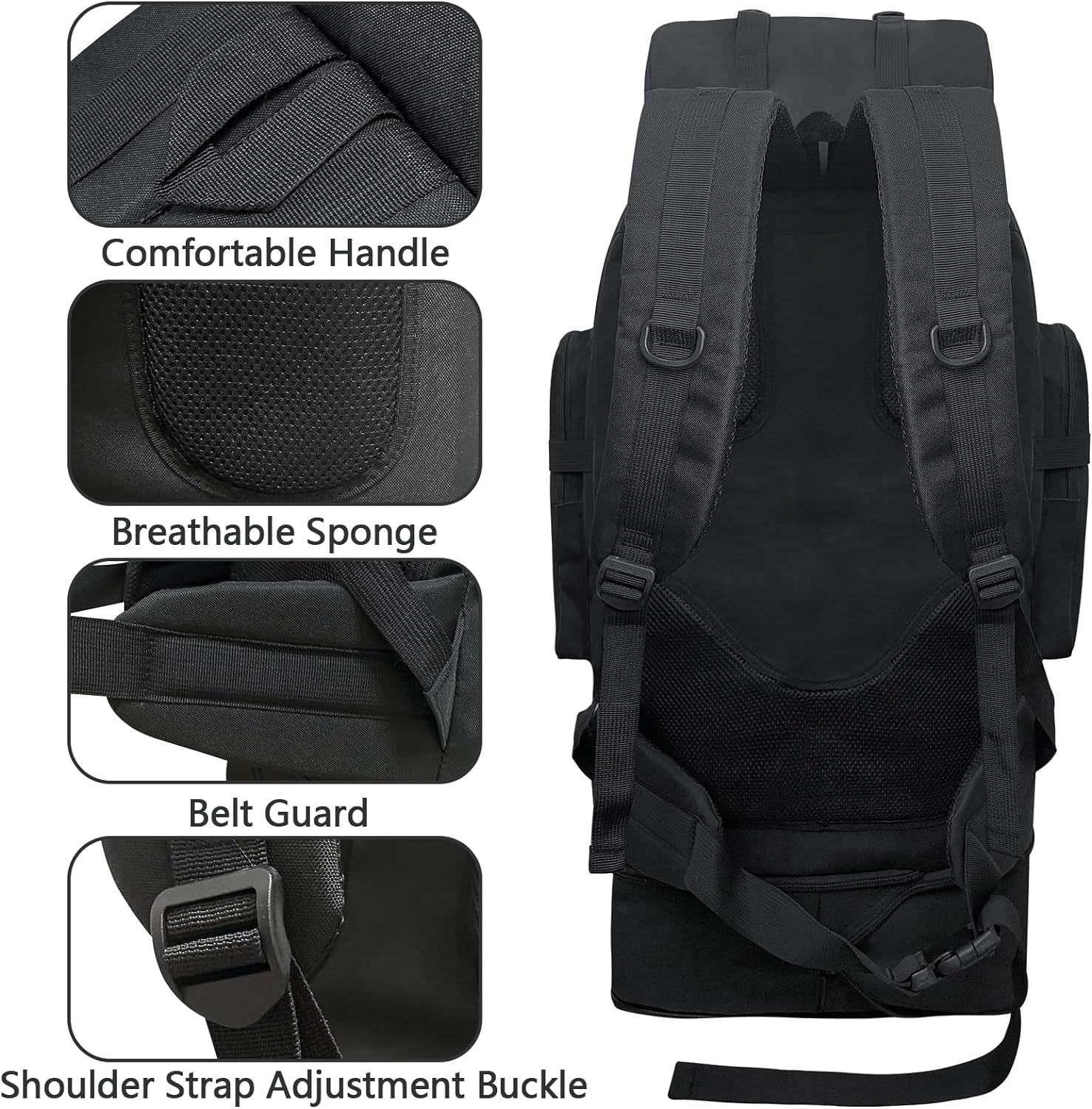 80L 100 Liters Camping Hiking Military Tactical Backpack,Water Resistant Large Travel Daypacks Outdoor MOLLE Rucksack