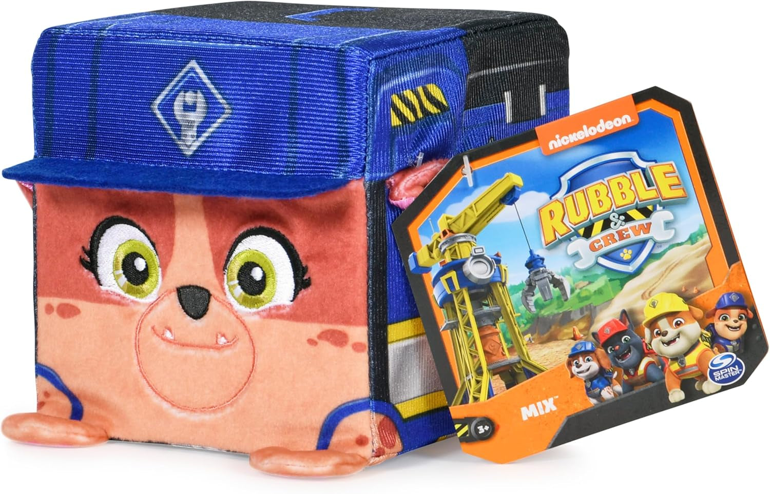 Stuffed Animals, Mix, 4-Inch Cube-Shaped Plush Toy for Kids Ages 3 and Up