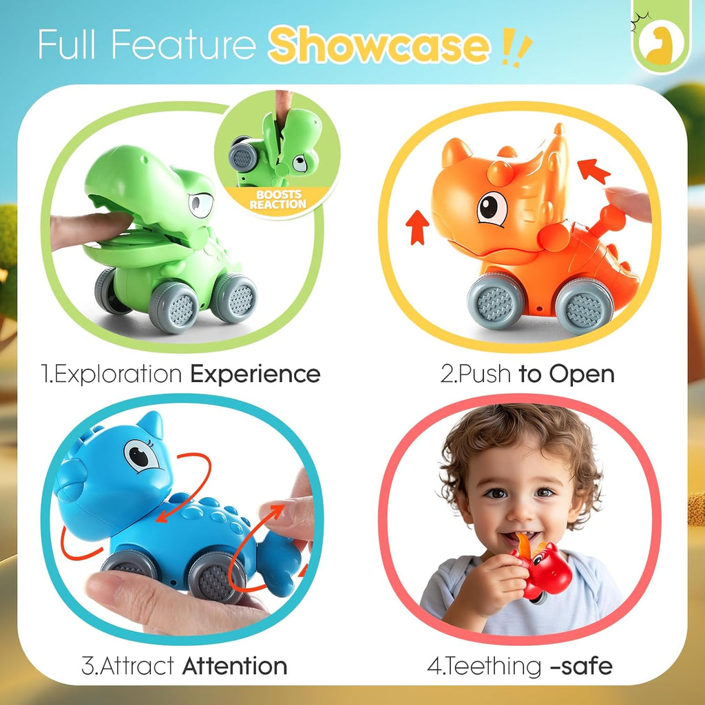 Baby Dinosaur Car Toys with Playmat/Storage Bag|1St Birthday Gifts for Toddler Age 1-2|Baby Toys for 1 2 3 Year Old Boy|1 2 Year Old Boy Gift for Infant 12-18 Month