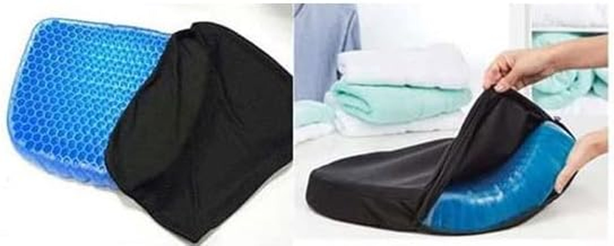 1 X GEL Seat Cushion with Cover -EGG Seat Cushion, Tailbone & Lumbar Support, Truck Driver, Wheelchair, Office Chair, HONEYCOMB Seat Cushion, Orthopaedic Seat Cushion Support Pad (1 Cushion)