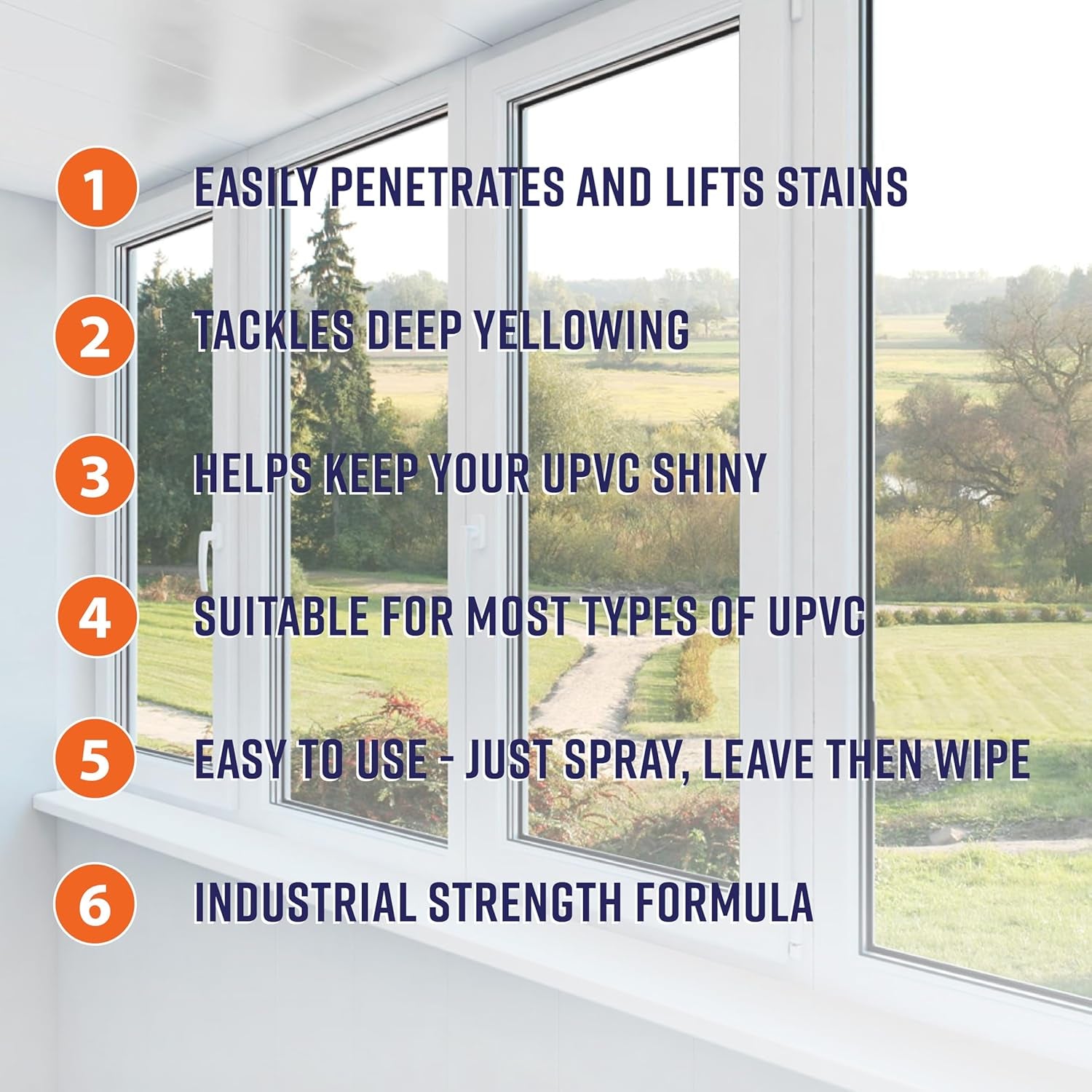 Commercial Upvc Cleaner for Hard Plastic, Doors, Gutters and Window Frames, 1 Litre Clear