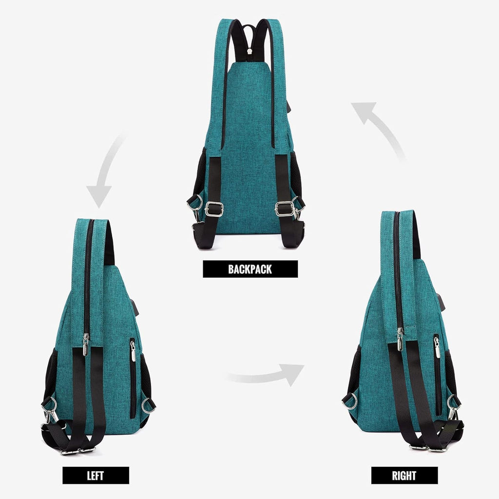 Sling Bag for Women Casual Daypack Nylon Crossbody Sling Backpack Travel Shoulder Bag Hiking Daypack