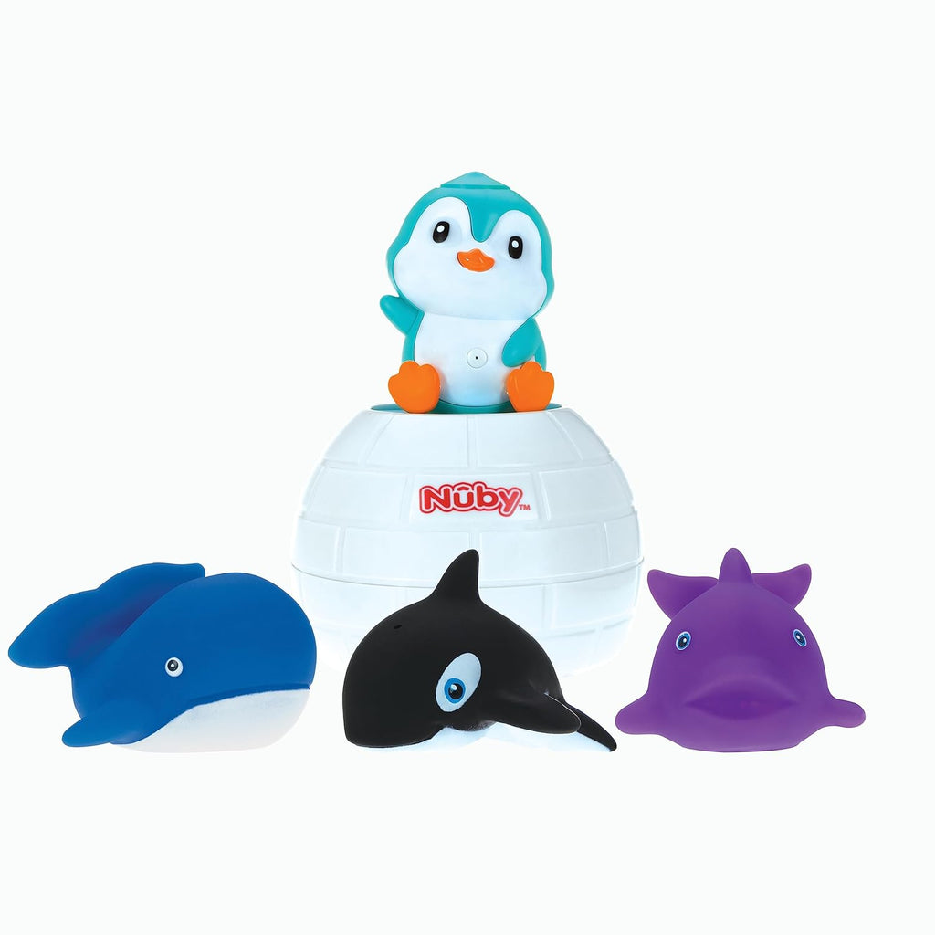 Pop-Up Penguin Bath Toy with 3 Bath Squirters - Baby Bath Toy for Boys and Girls 18+ Months
