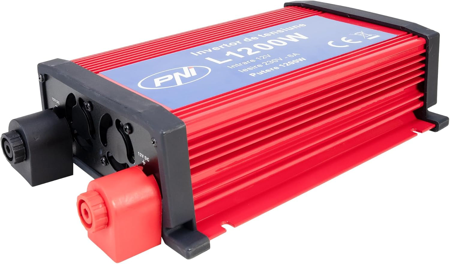 Power Inverter  L1200W, Input 12V - Output 230V, Output Power 1200W, 1 X 230V Socket, USB2.0