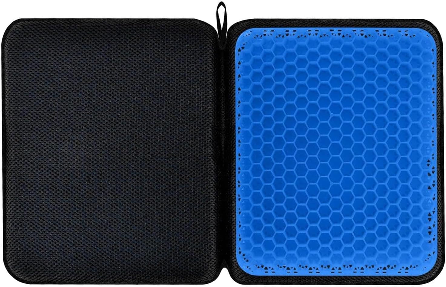 Gel Seat Cushion, Double Thick Honeycomb Cushion with Cloth Cover, Portable Airplane Seat Cushion, Gel Cushion for Wheelchair Soft, Airplane Seats, Camping, Bleachers, Flights, Commute(Black)