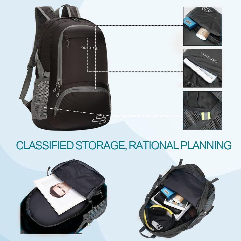 30L Packable Backpack, Lightweight Hiking Backpacks, Foldable Water Resistant Travel Hiking Camping Daypack Backpack