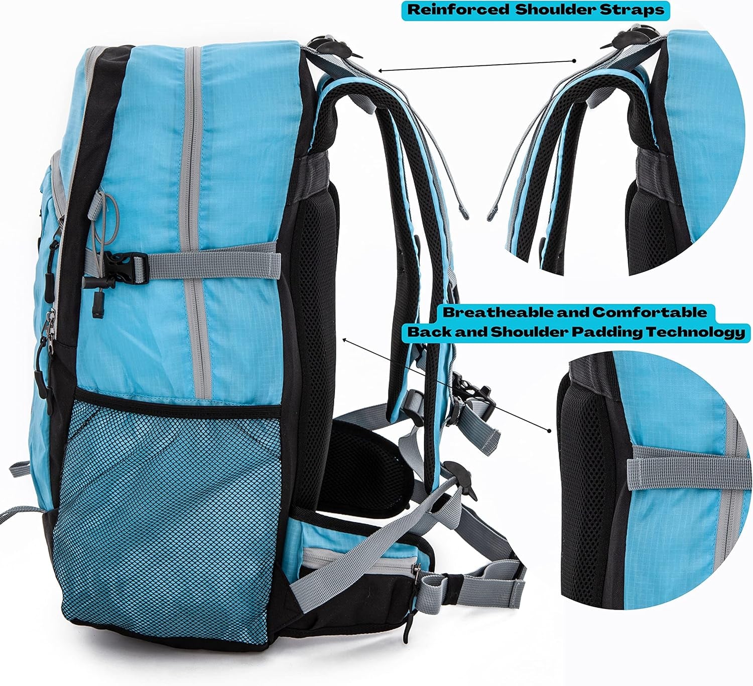 40L Hiking Backpack, Lightweight Waterproof Daypack with Rain Cover