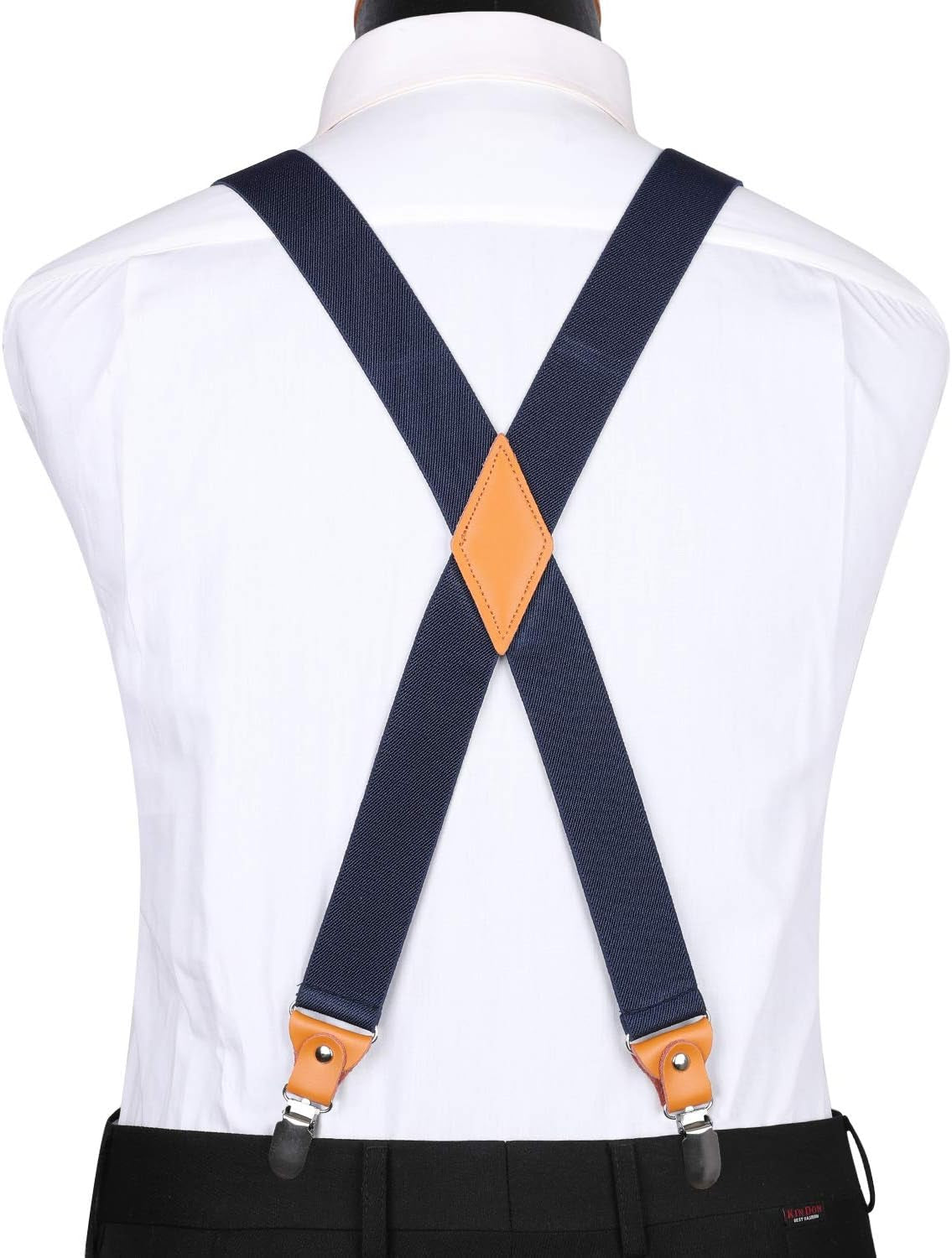 Men'S Braces with Very Strong 4 Clips Heavy Duty Suspenders X Style Adjustable Suspender