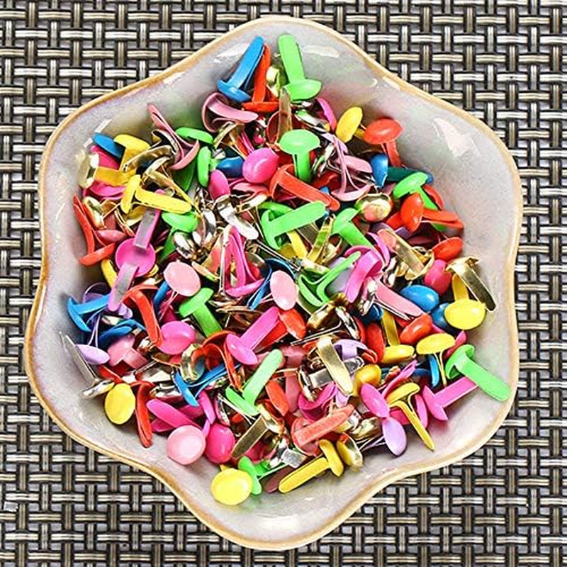 200 Pcs Split Pins Pastel Metal Brad Fasteners Mini Brads, 8Mm X 12Mm Multicolor round Brads for Paper Craft DIY Stamping Scrapbooking