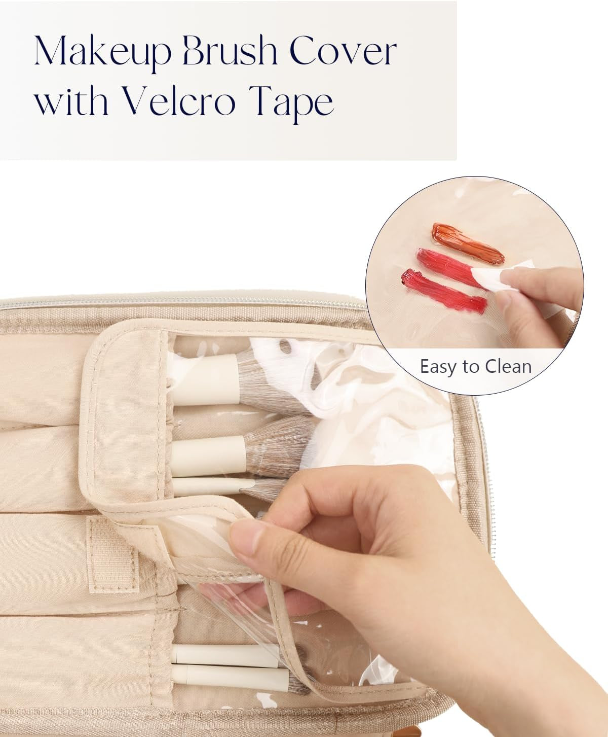 Large Makeup Bag for Women Travel Cosmetic Case Waterproof PU Leather Toiletry Bag Portable Make up Organiser with Handle and Removable Divider (Brown)