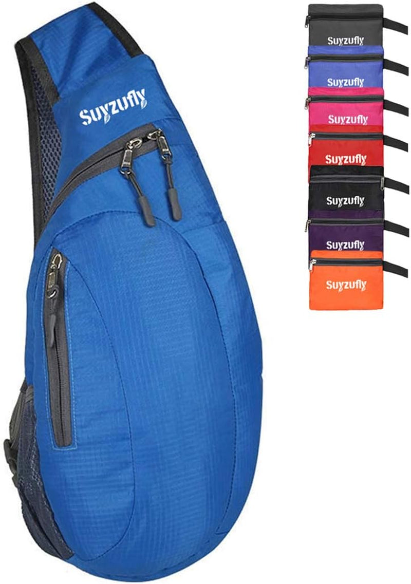 Men Women Foldable Sling Bags Shoulder Chest Backpack Crossbody Daypack for Cycling Walking Hiking