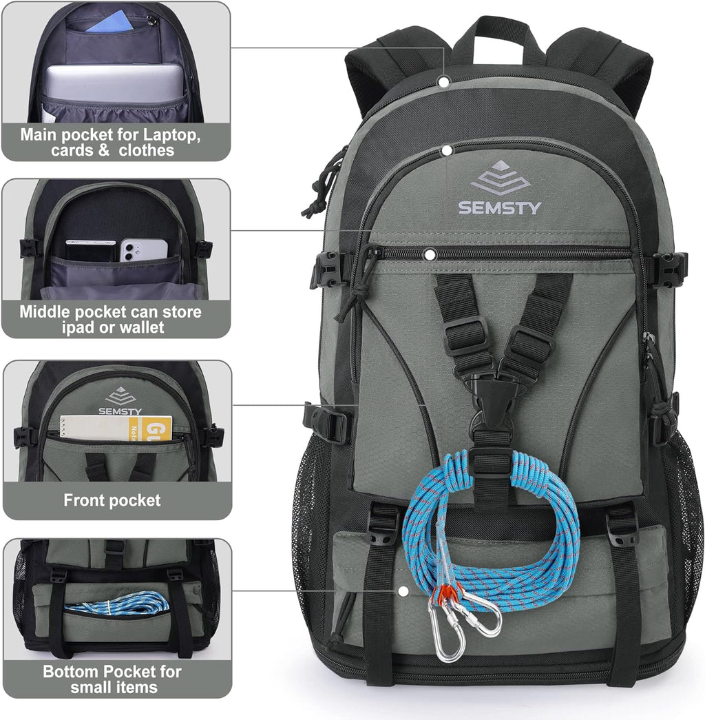 Hiking Backpack, 30L/40L/50L Expandable Hiking Backpack for Men and Women, Travel Backpack Flight Approved