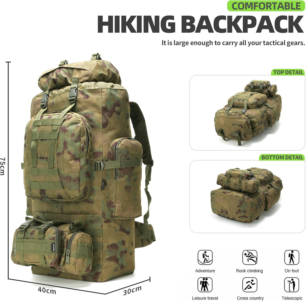 100L Camping Hiking Backpack Molle Rucksack Military Camping Backpacking Daypack