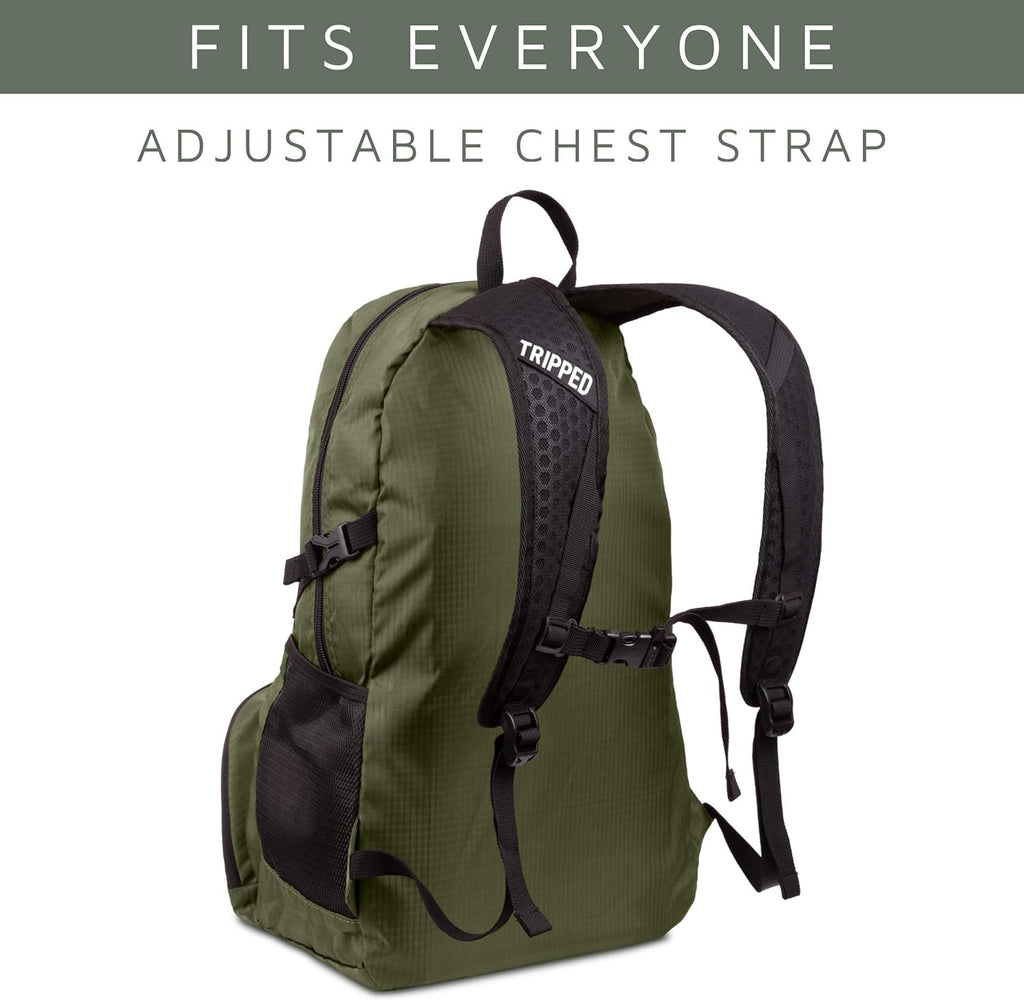 Traveling Backpack- Foldable Collapsible Lightweight Backpack for Travel (Green) 35 Liters