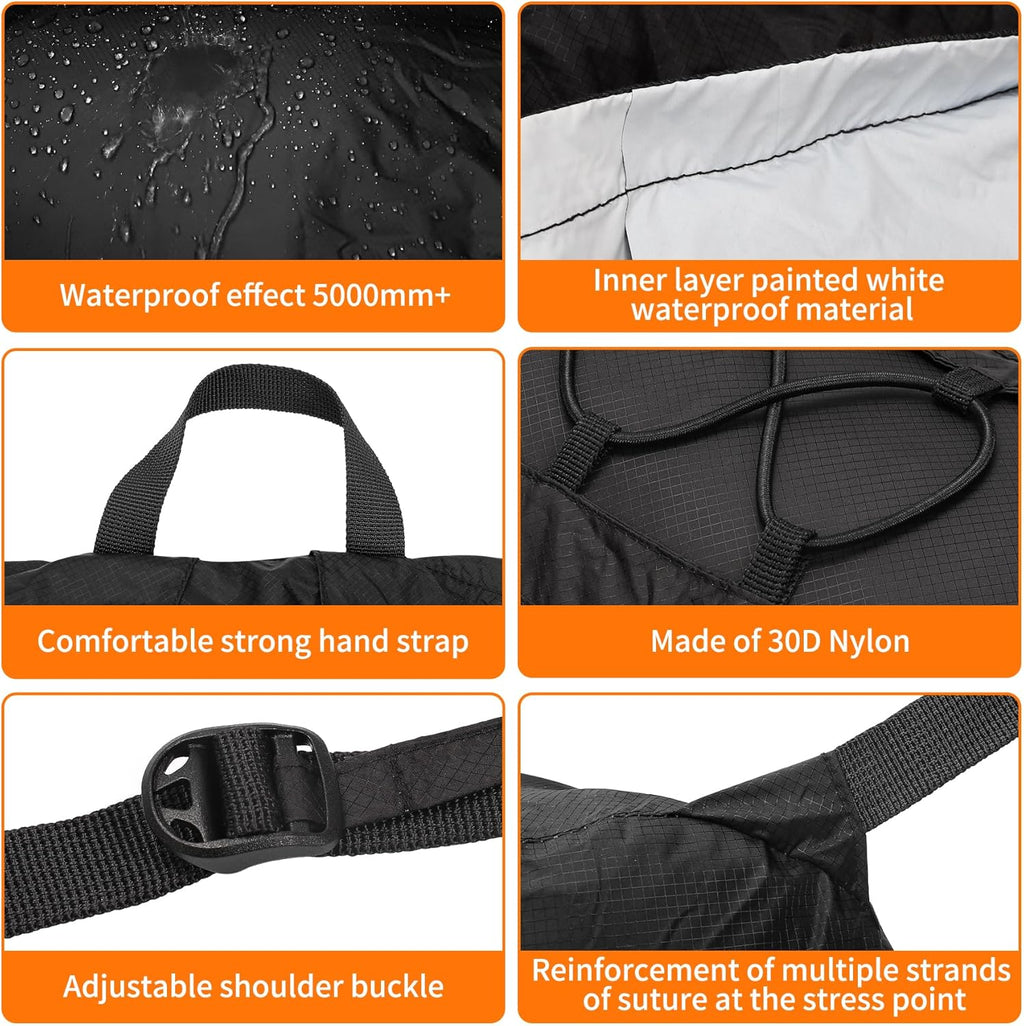 20L Waterproof Lightweight Packable Daypacks, Hiking Small Backpack, Pu5000Mm for Travel Outdoor, Foldable Dry Bags for Adult Males and Females