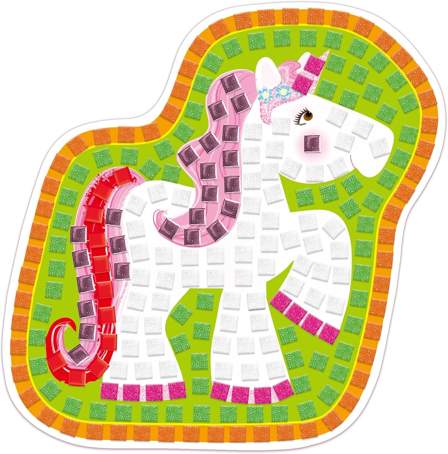 Fairy Sparkle Mosaics -Childrens Glitter Mosaic Set,Arts and Crafts Kit for Kids,Colourful Design Tile by Number Pictures and 5000Plus Self-Adhesive Glitter and Foil Foam Tiles -Ages 5 Years Plus