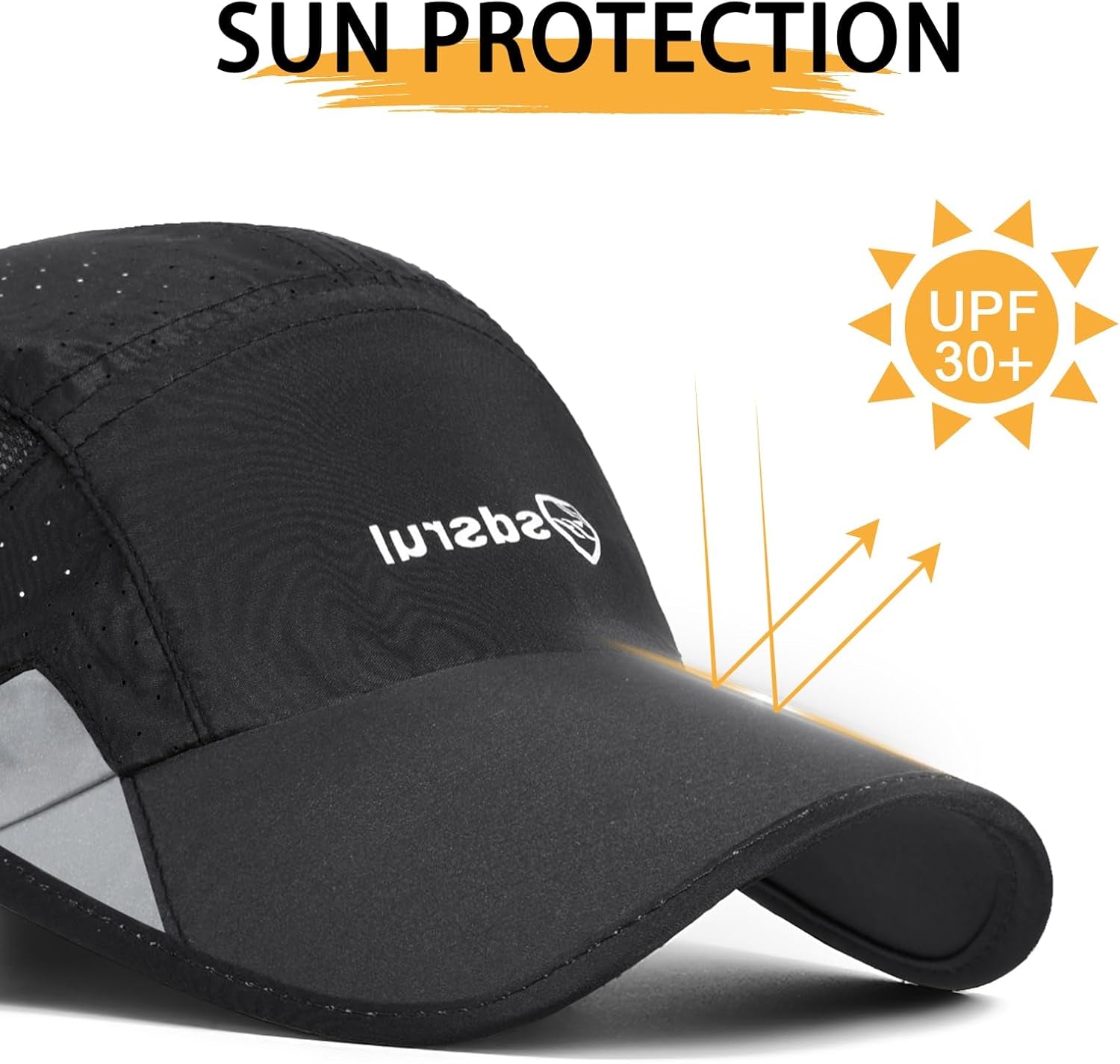 2 Packs Quick Dry Mens Baseball Cap,Sports Lightweight Running Caps Hat,Breathable Folding Mesh Adjustable Sun Hats, Summer UV Protection Outdoor Hats for Hiking Walking Climbing Fishing