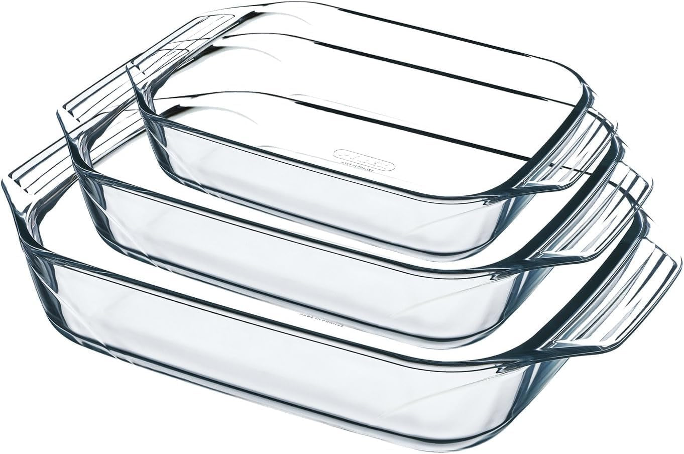 8023510 Set of 3 Borosilicate Glass Oven Plates – Extreme Resistance – Made in France