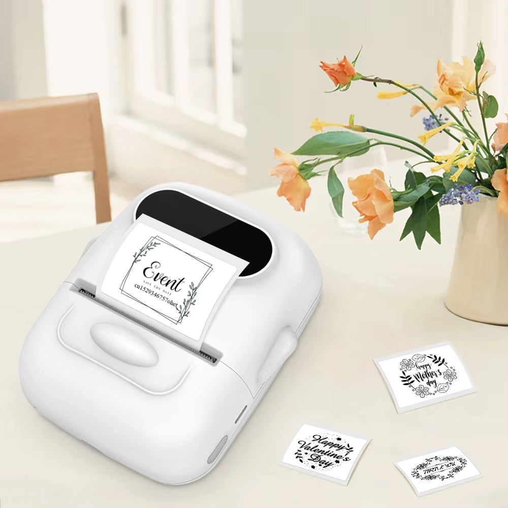 Tragbarer Mini-Drucker P50 Thermo-Klebeetikettendrucker Ohne Tinte Bluetooth-Aufkleberdrucker Barcode Preisschild Etikettendrucker