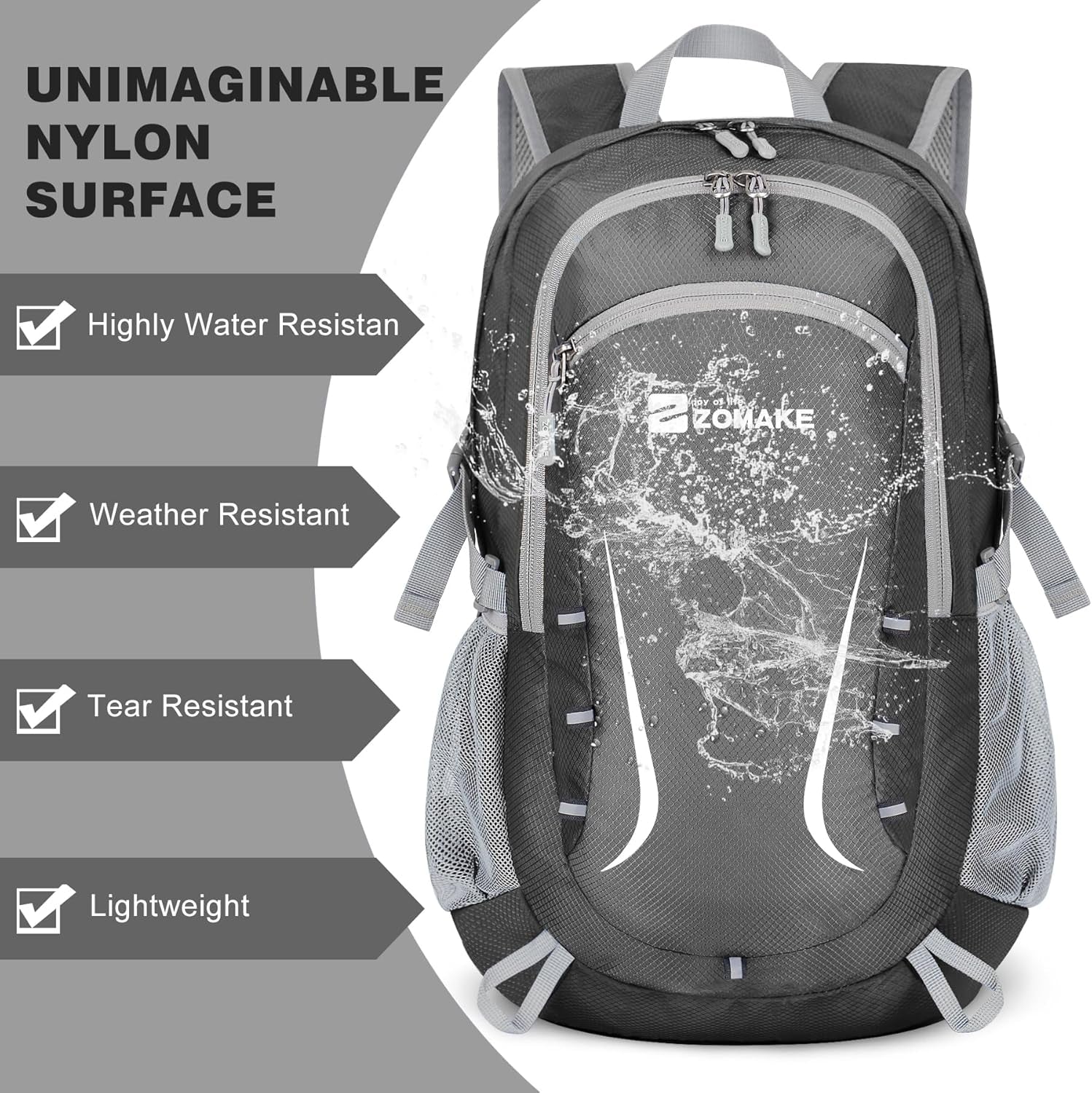 Lightweight Packable Backpack 35L, Foldable Backpacks Water Resistant Collapsible Light Daypack for Hiking