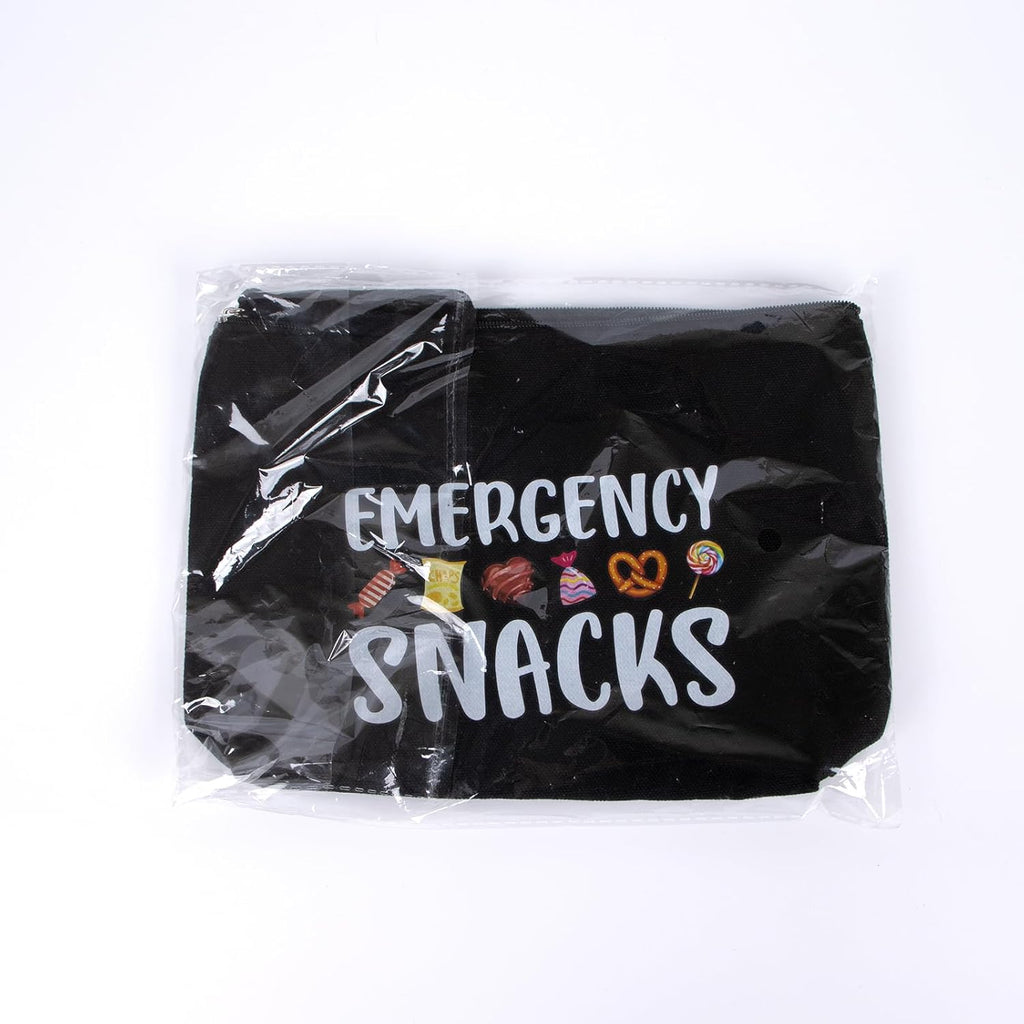 Canvas Zipper Pouch Bags for Snacks, Cosmetics & Toiletries - Women'S Travel & Beach Bag (Black)