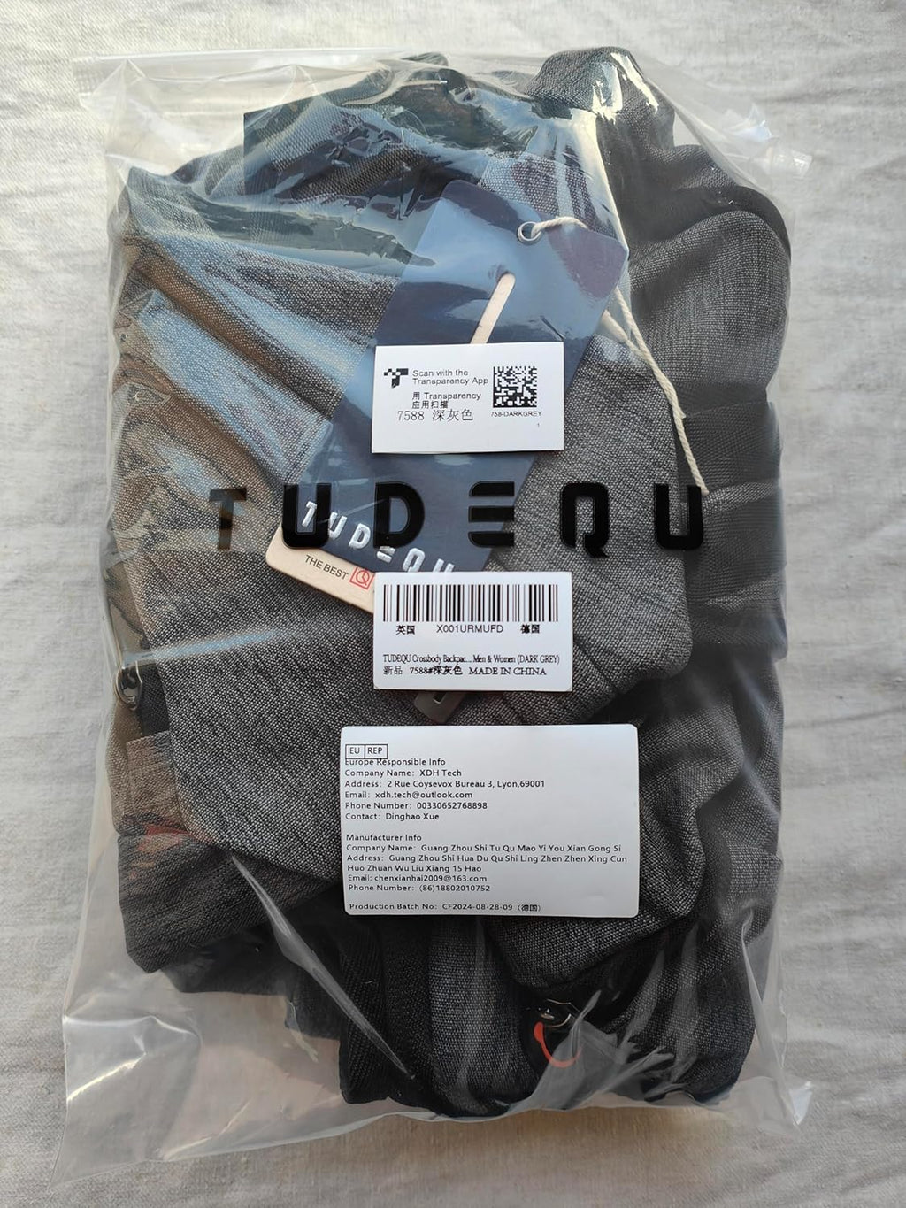 Sling Backpack, 8 Pockets Sling Bag Crossbody, 19L Large Sling Bag for Men Travel Crossbody Backpack Hiking Outdoor