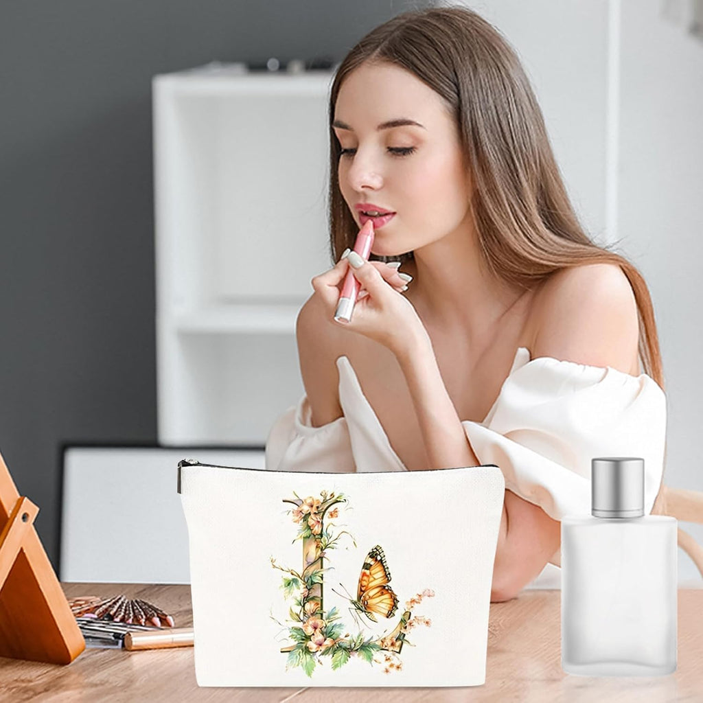 Small Makeup Bag for Handbag, Travel Toiletry Organiser, Makeup Brush Pouch Cosmetic Bags, Music Alphabet Animal Theme Bag, Compact Portable Storage for Women Girls