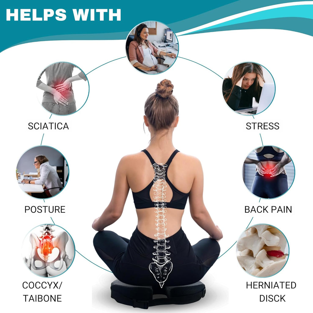 Premium Gel Memory Foam Seat & Back Cushion – Lumbar & Coccyx Support for Office, Car & Gaming Chair – Ultimate Comfort & Posture Relief