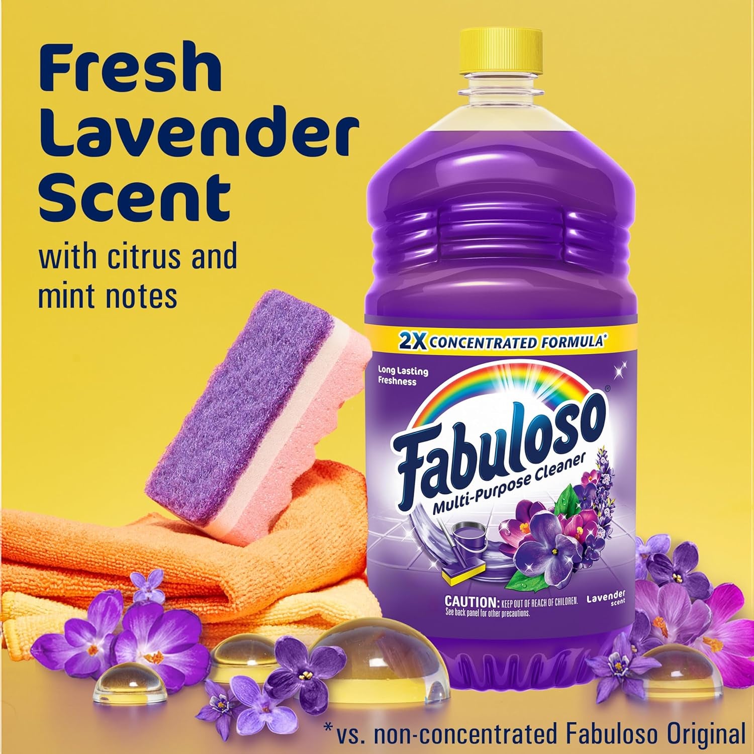 Multi-Purpose Cleaner & Floor Cleaner, 2X Concentrated, Lavender Scent, 56 Fluid Ounces