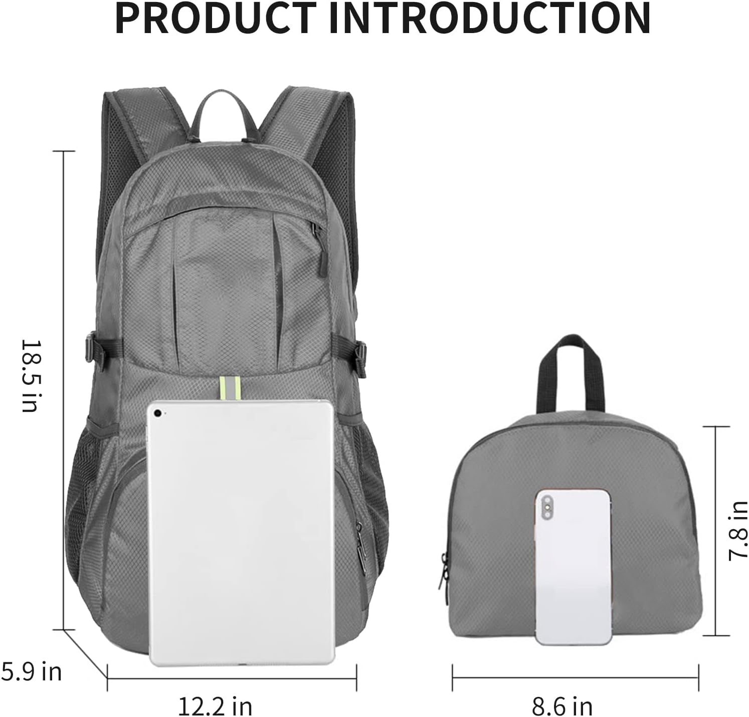 30L Hiking Daypack,Water Resistant Lightweight Packable Foldable Backpack for Travel Camping Outdoor