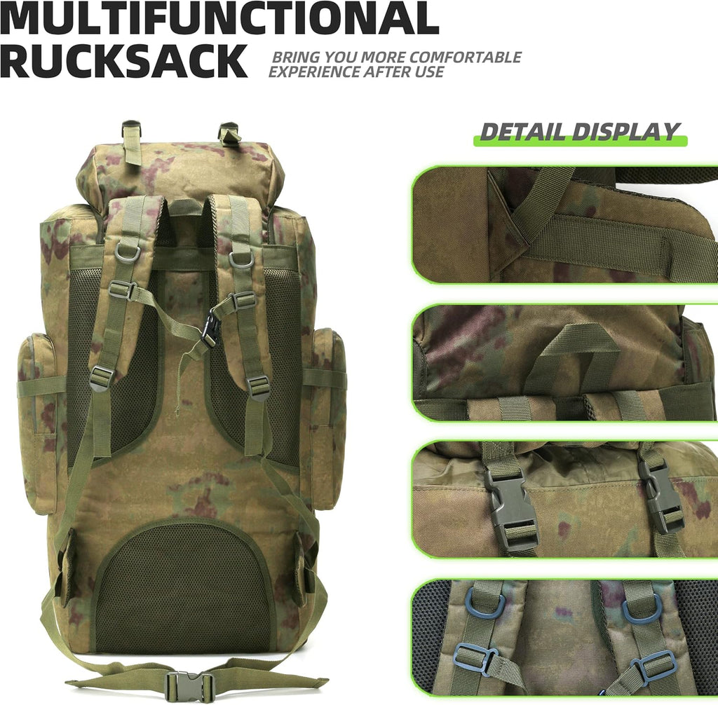 100L Camping Hiking Backpack Molle Rucksack Military Camping Backpacking Daypack