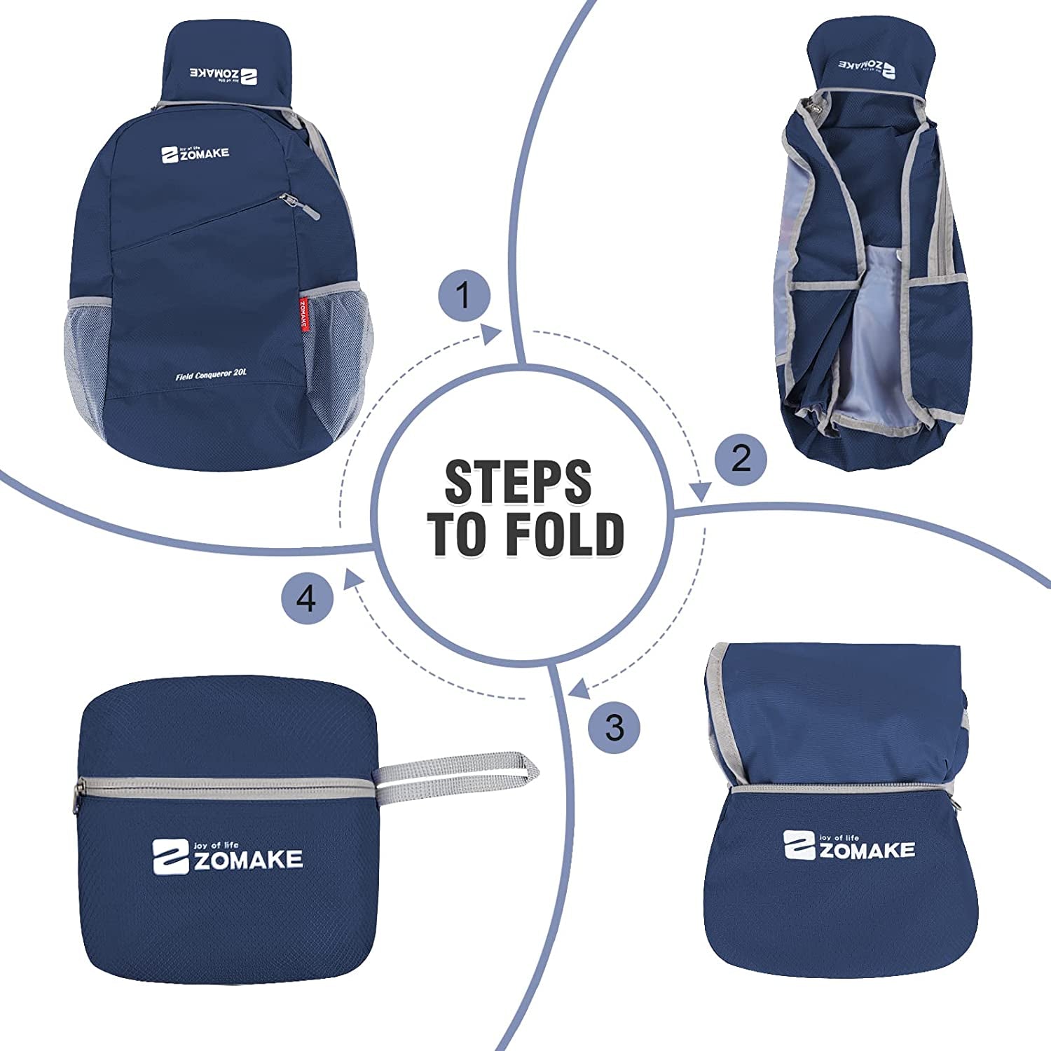 Lightweight Packable Backpack 20L, Foldable Backpacks Small Daypack for Hiking Water Resistant Day Bag for Travel