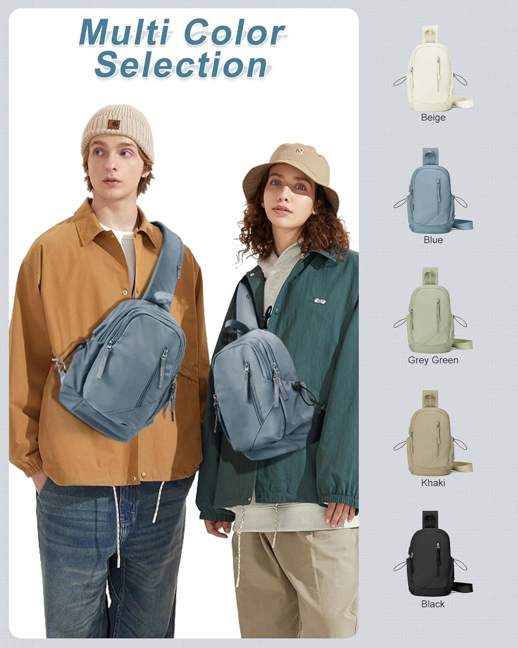 Sling Backpack Bag for Men Women, Chest Shoulder Backpack Crossbody Bags, Mini anti Theft One Strap Motorcycle Backpack Sling Chest Bag for Swimming Diving Outdoor Sports Blue