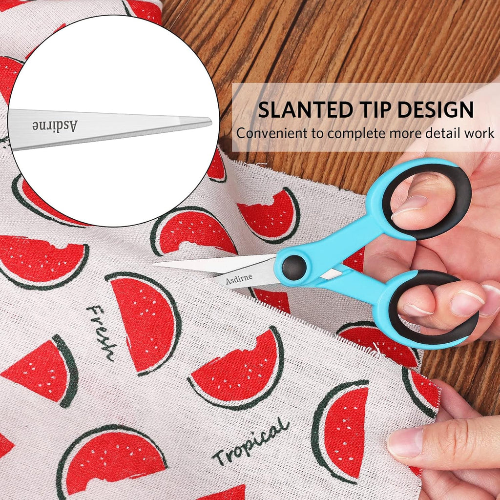 Fabric Scissors, Scissors Set with Sharp Stainless Steel Blade and Soft Handles, Including Sewing Scissors, Craft Scissors, Thread Snipers and Embroidery Scissors, 4Pcs, Blue/Black