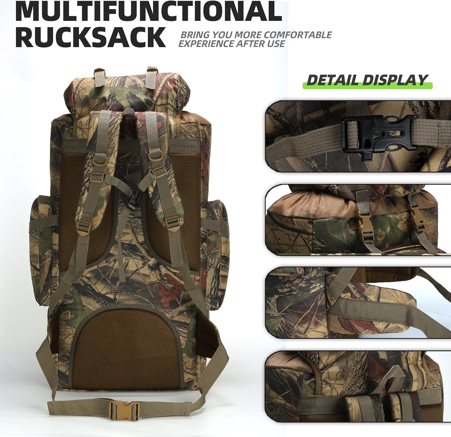 100L Camping Hiking Backpack Molle Rucksack Military Camping Backpacking Daypack