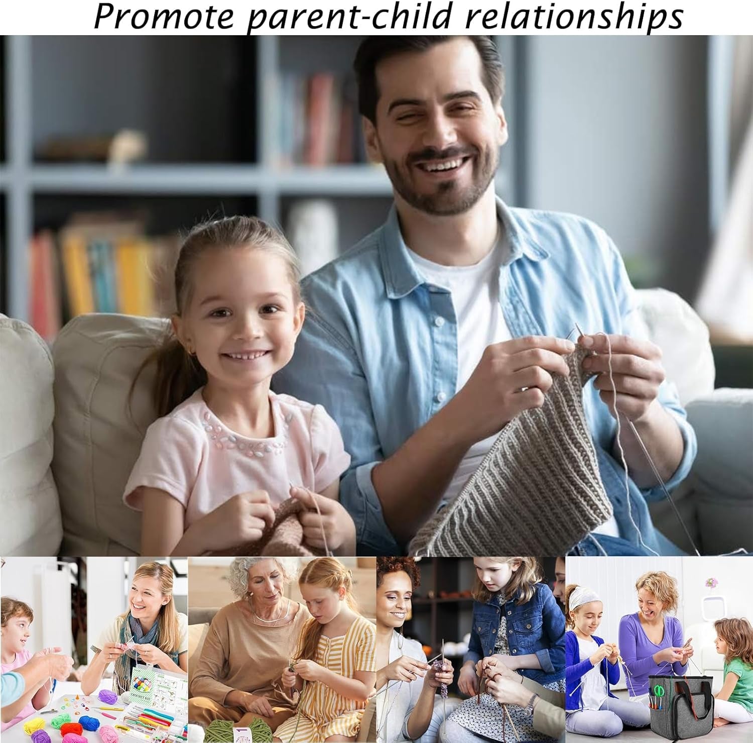 Knitting Kit, Knitting for Beginners Kit, Beginner Knitting Kit, Suitable for Adults Children DIY Weaving Handmade Artworks (12 Colors of Yarn and 2 Knitting Needles)