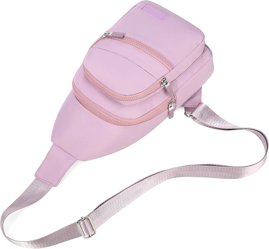 Small Sling Backpack Crossbody Sling Bag for Women, Chest Bag Daypack Fanny Pack Crossbody Bag for Hiking Traveling Outdoors - Lilac