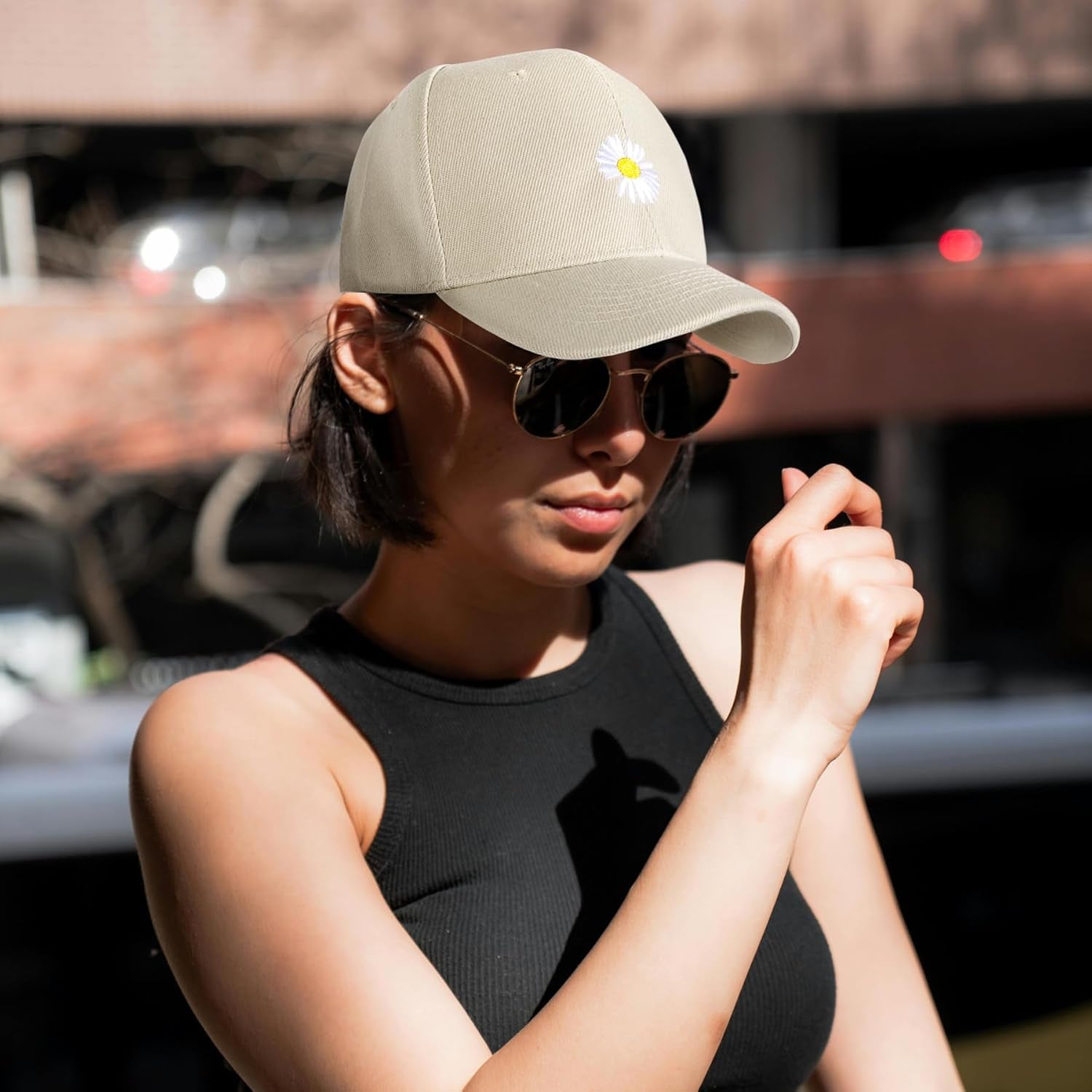 Ladies Baseball Caps - Baseball Cap for Women, Daisy Adjustable Ladies Baseball Caps for Womens Casual Summer Outdoor Sports Dad Peaked Sun Cap UK