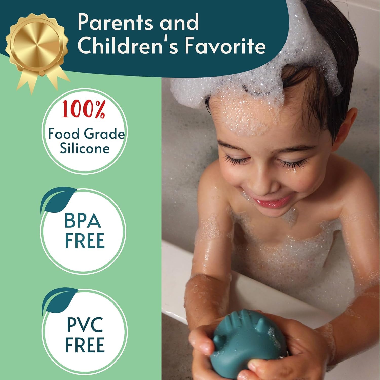 Silicone Bath Toys, Bath Toys for Infants 6-12 Months, Eco-Friendly Non Toxic Baby Bath Toys, Bathtub Toys for Toddlers 1-3, by