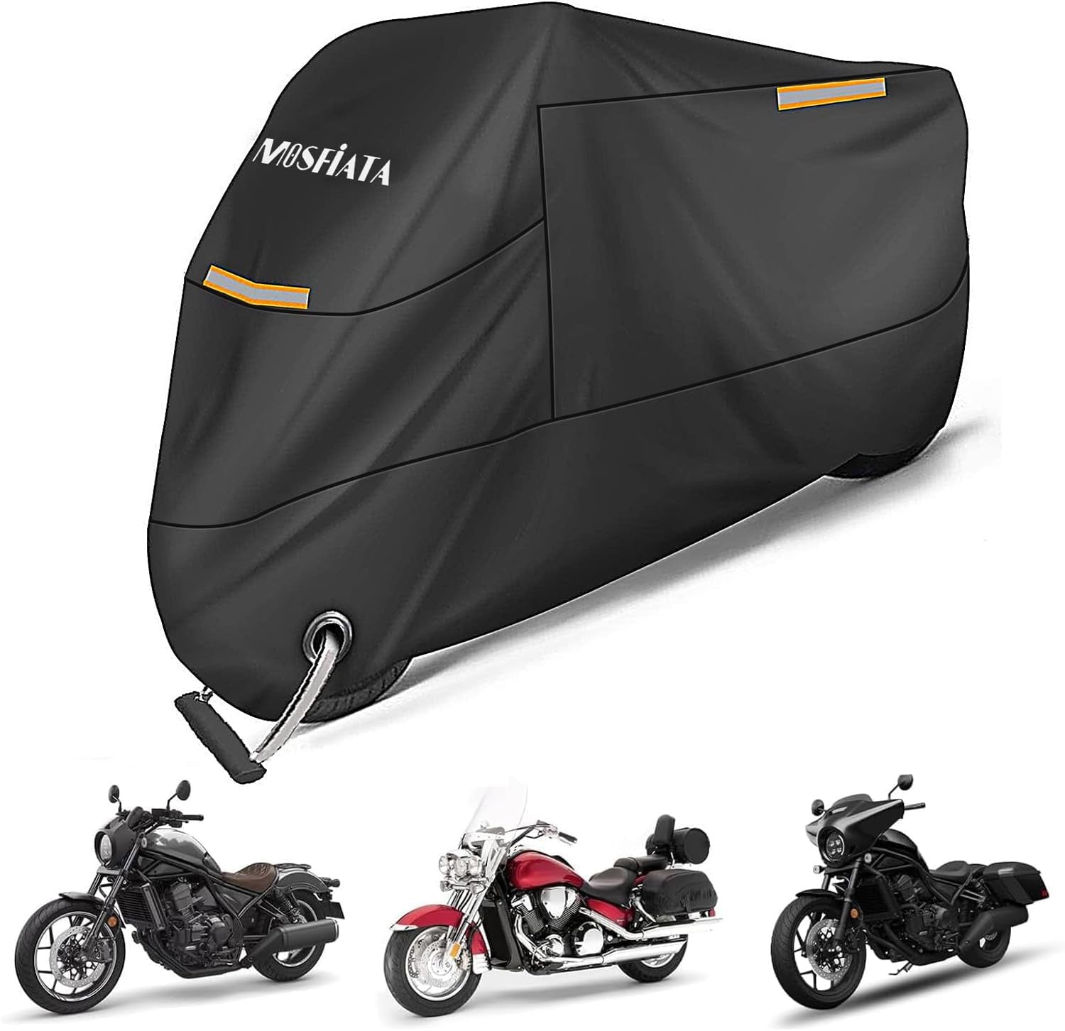 Waterproof Motorcycle Cover,Motorbike Cover 210D Thickned Oxford Cloth with Lock Holes,Motorbike Cover Waterproof for Honda, Yamaha, Suzuki, Kawasaki 96.46 X 41.34 X 49.21 Inch 2XL