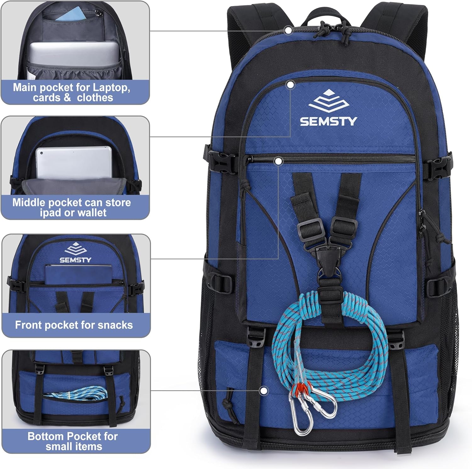 Hiking Backpack, 30L/40L/50L Expandable Hiking Backpack for Men and Women, Travel Backpack Flight Approved