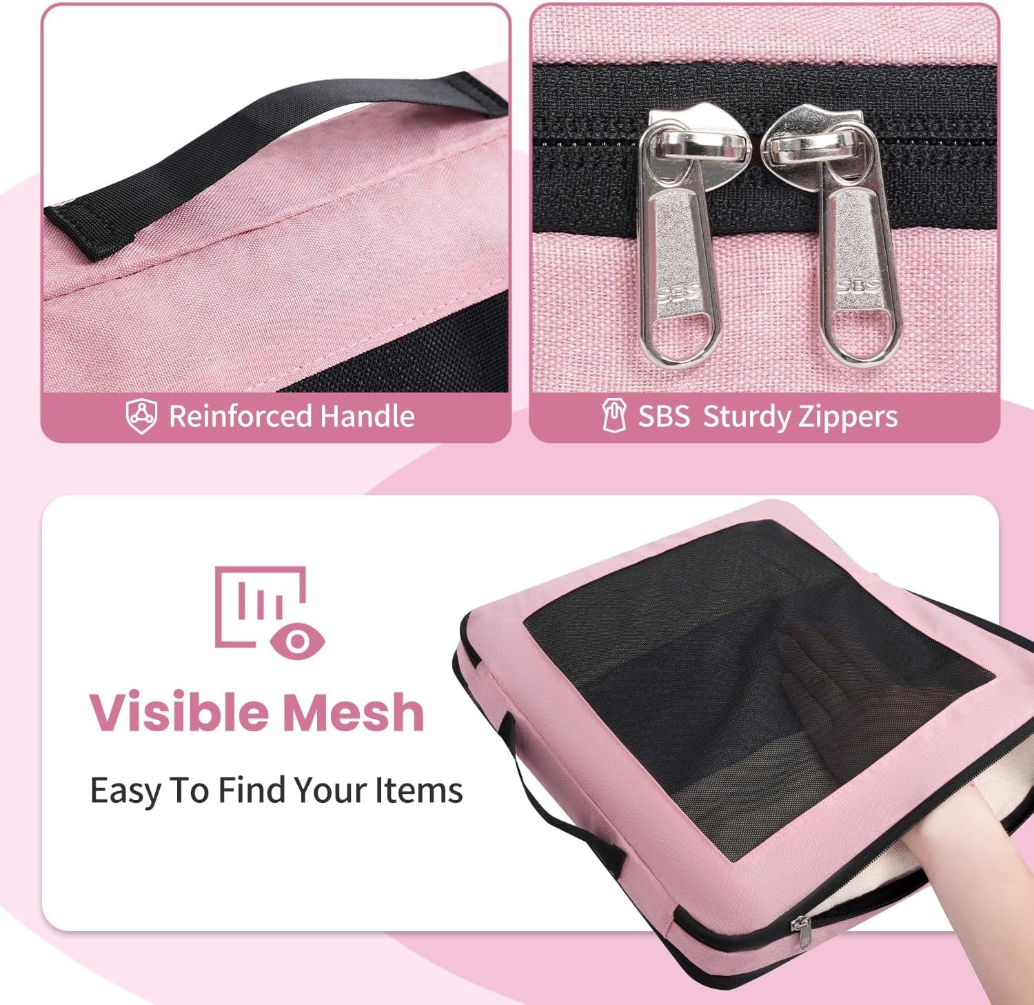 8 Set Compression Packing Cubes for Suitcases, Full Open & Visible Design, Luggage Organizer Bags Set for Carry On, Travel Essentials Travel Gifts for Women with Laundry Bag and Shoe Bag