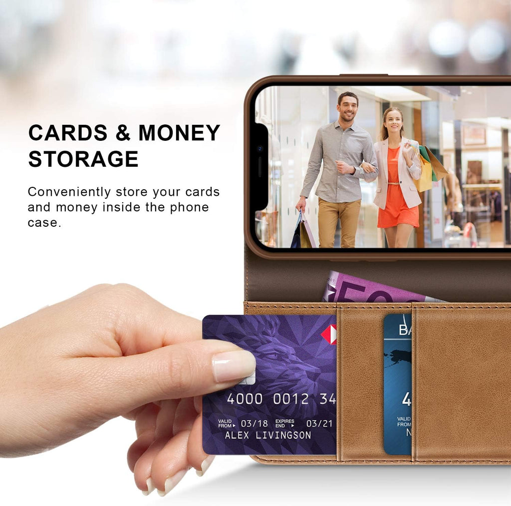 Case for Huawei P20 Pro Case, Flip Case Compatible with Huawei P20 Pro, Wallet Case Cover [Canvas Faux Leather] with Credit Card Holders, Kick Stand, Magnetic Strap Closure, Black