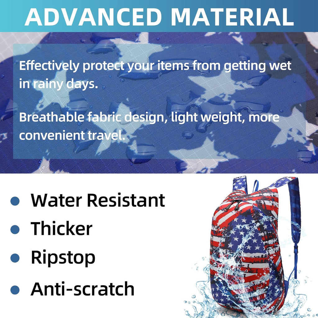 Ultra Lightweight Water-Resistant Packable Backpack, Foldable Hiking Daypack for Travel Camping Cycling Outdoor
