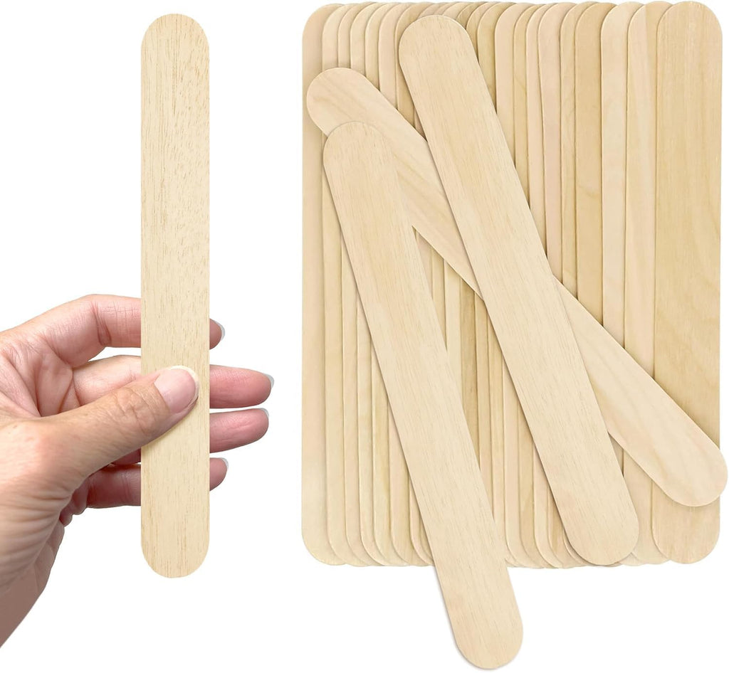 50 PCS Jumbo Wood Craft Sticks – 150Mm X 17Mm Natural Wooden Popsicle Sticks for DIY Arts & Crafts, Creative Projects, and Classroom Activities